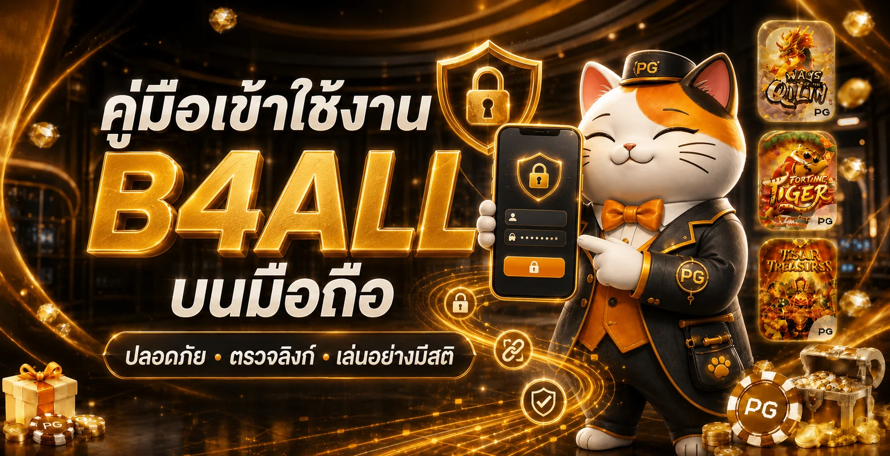 B4ALL บนมือถือ วิธีตรวจลิงก์และเข้าสู่ระบบ